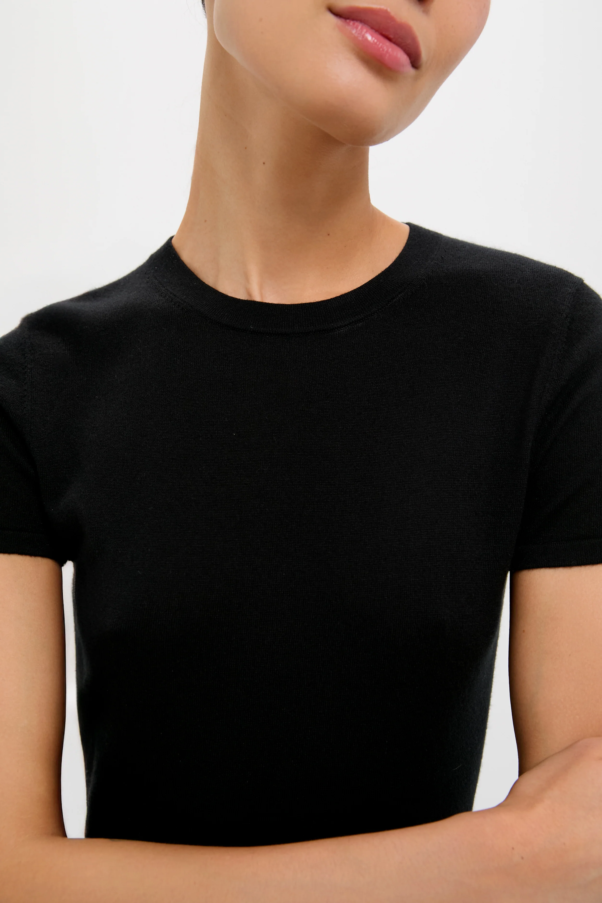 Black Cashmere Silk Katie Tee - Image 5