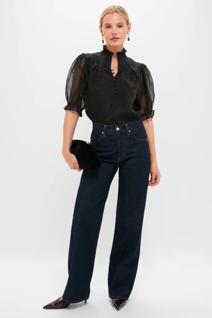 Black Chiffon Selena Blouse - Image 2