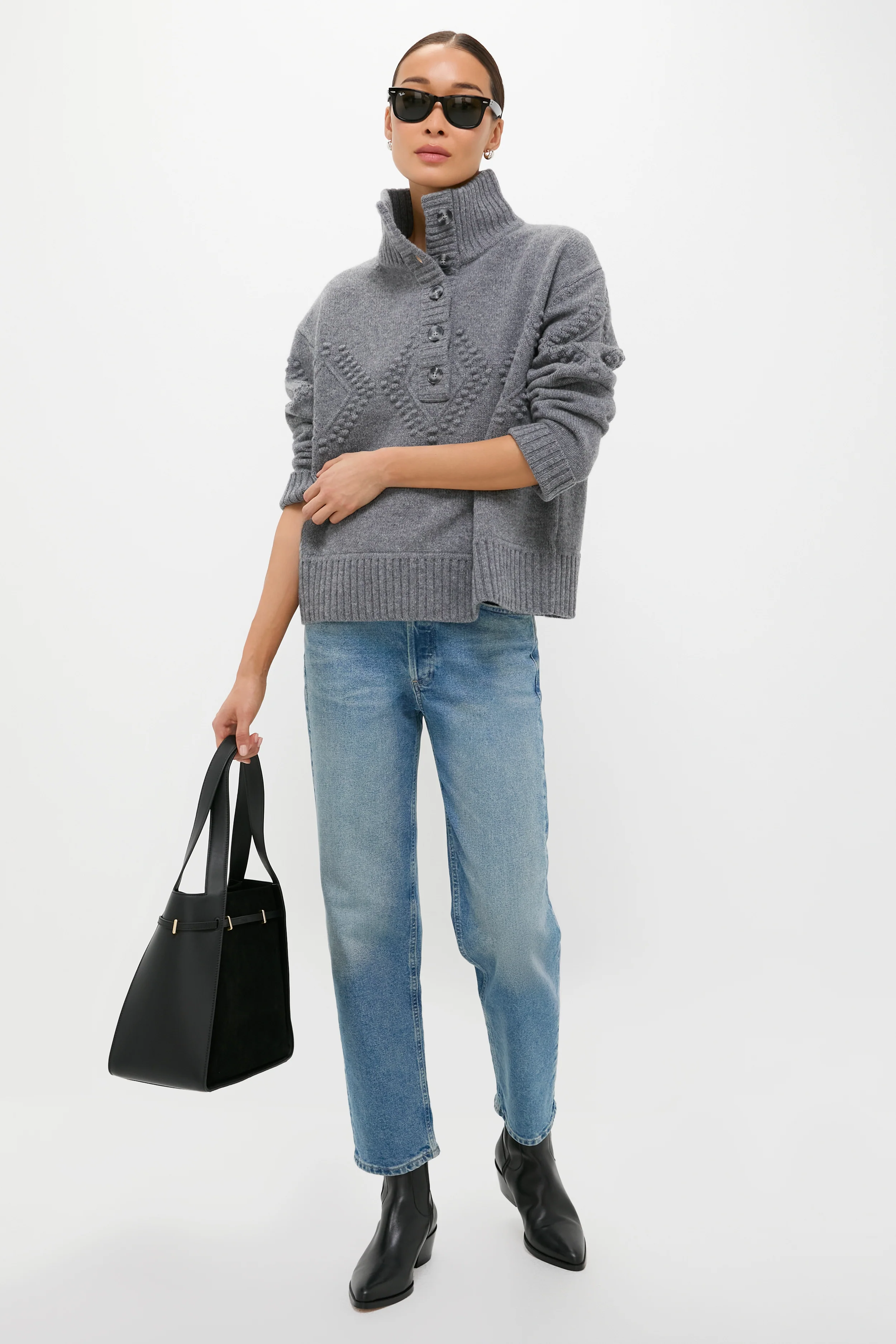 Black Cleo Suede Tote - Image 3