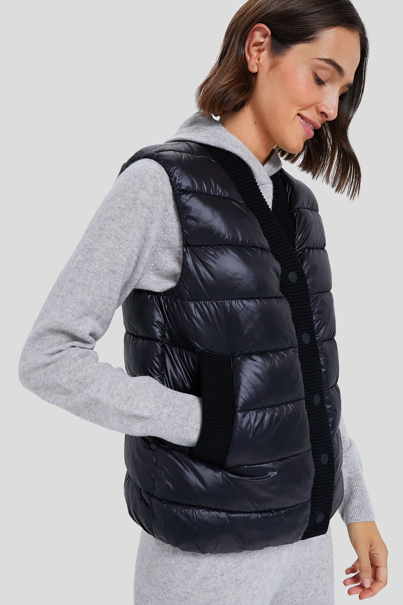 Black Colwyn Combo Boxy Gilet - Image 3