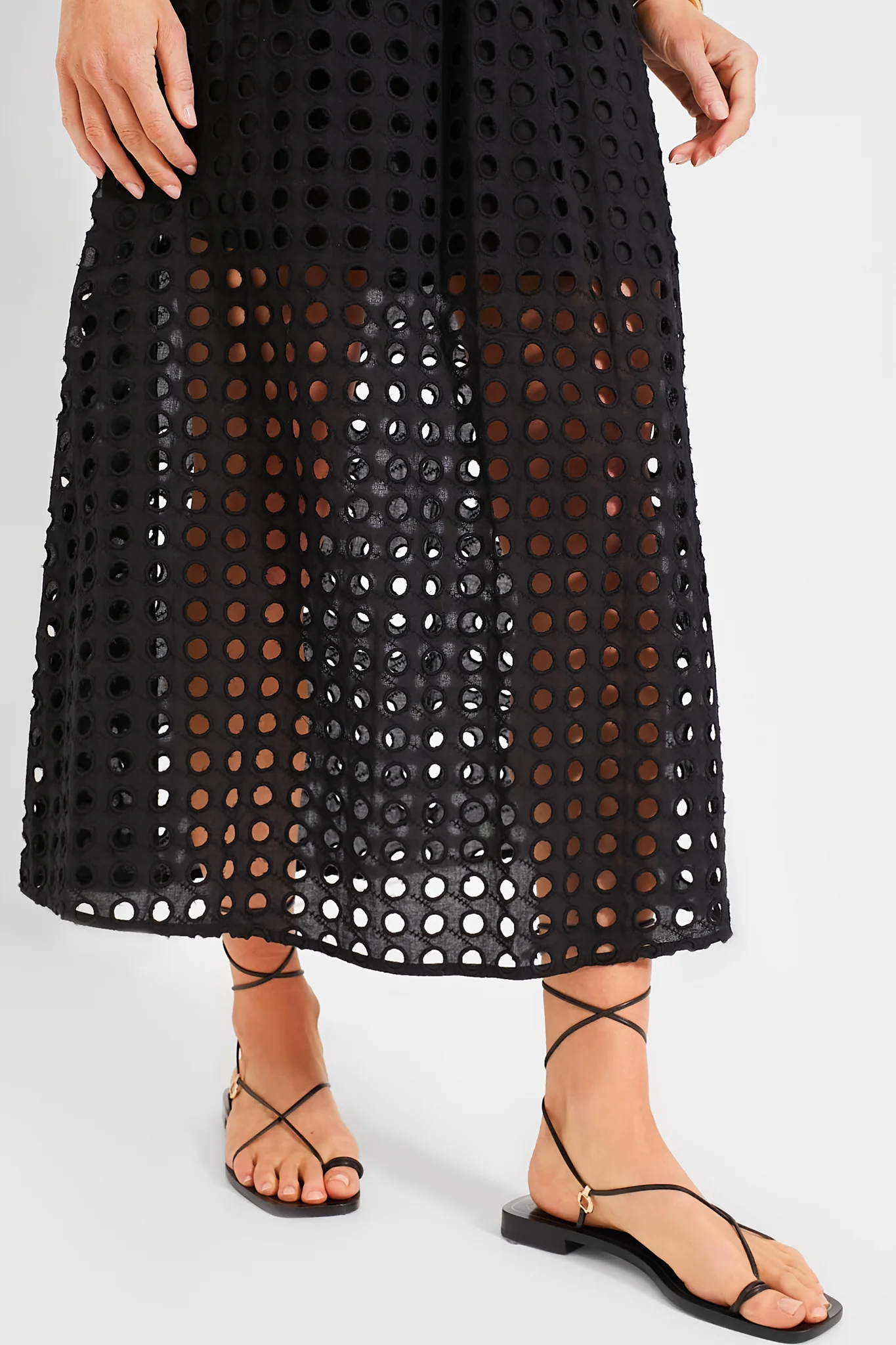 Black Cotton Eyelet Eve Skirt - Image 5