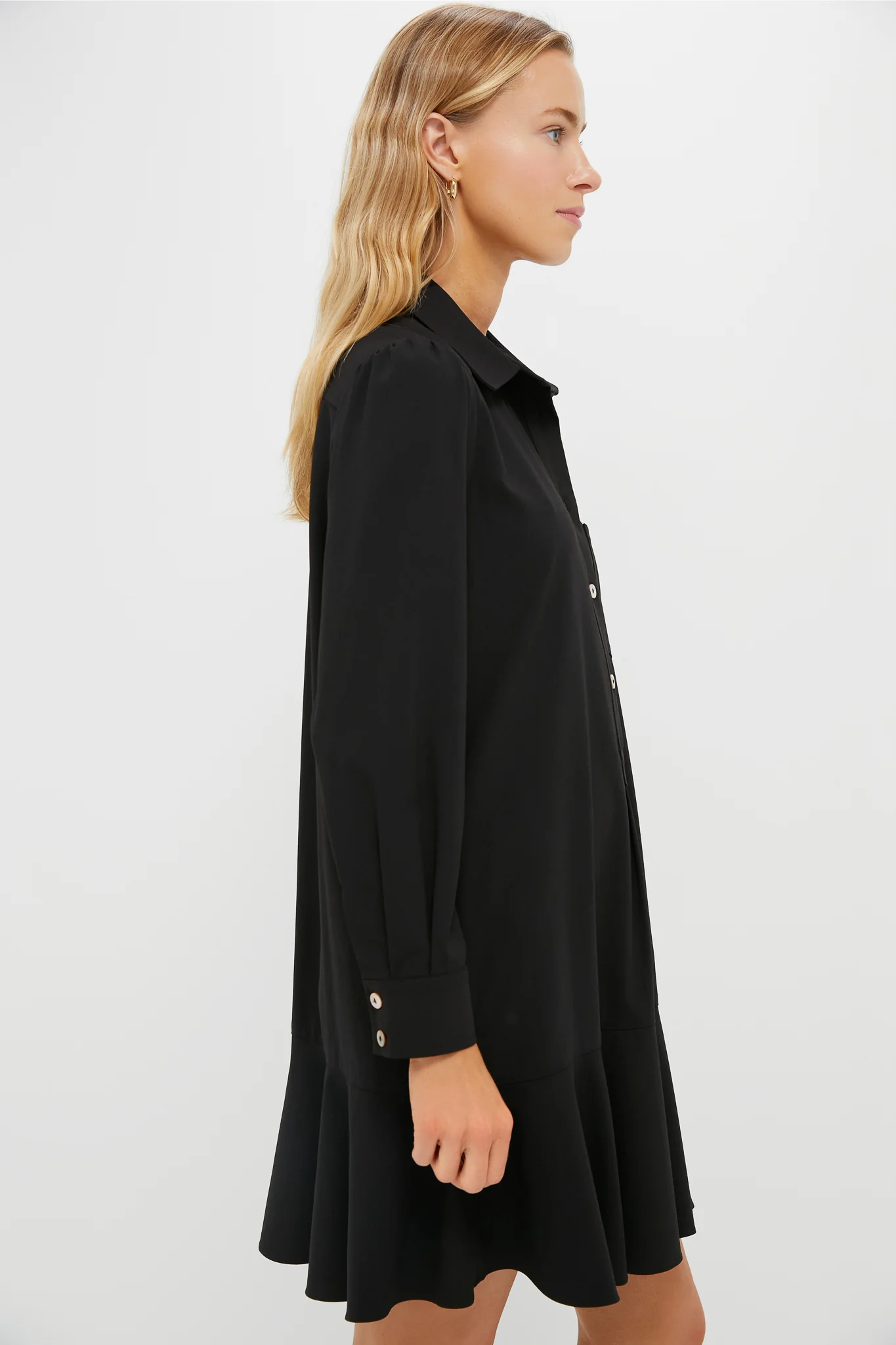 Black Crepe Callahan Shirt Dress - Image 3
