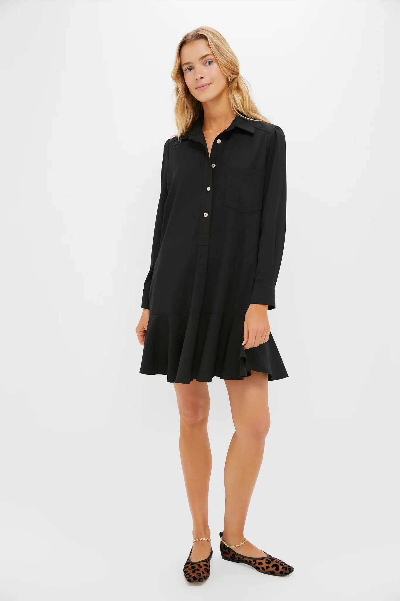 Black Crepe Callahan Shirt Dress - Image 6
