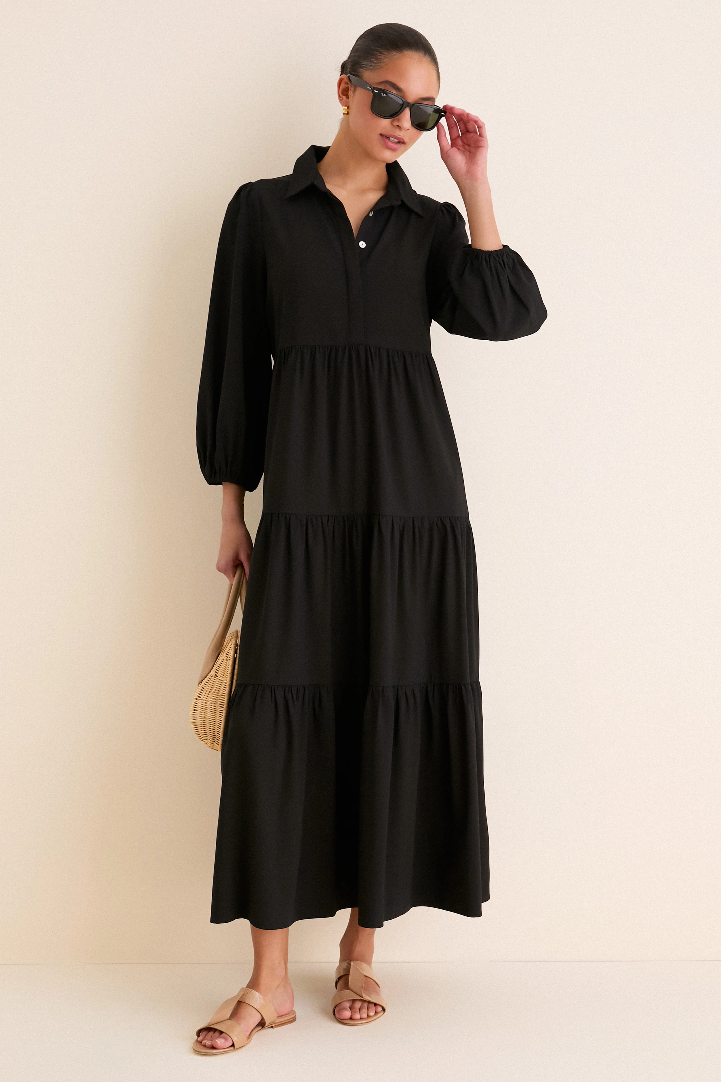 Black Crepe Mabel Maxi Dress - Image 2