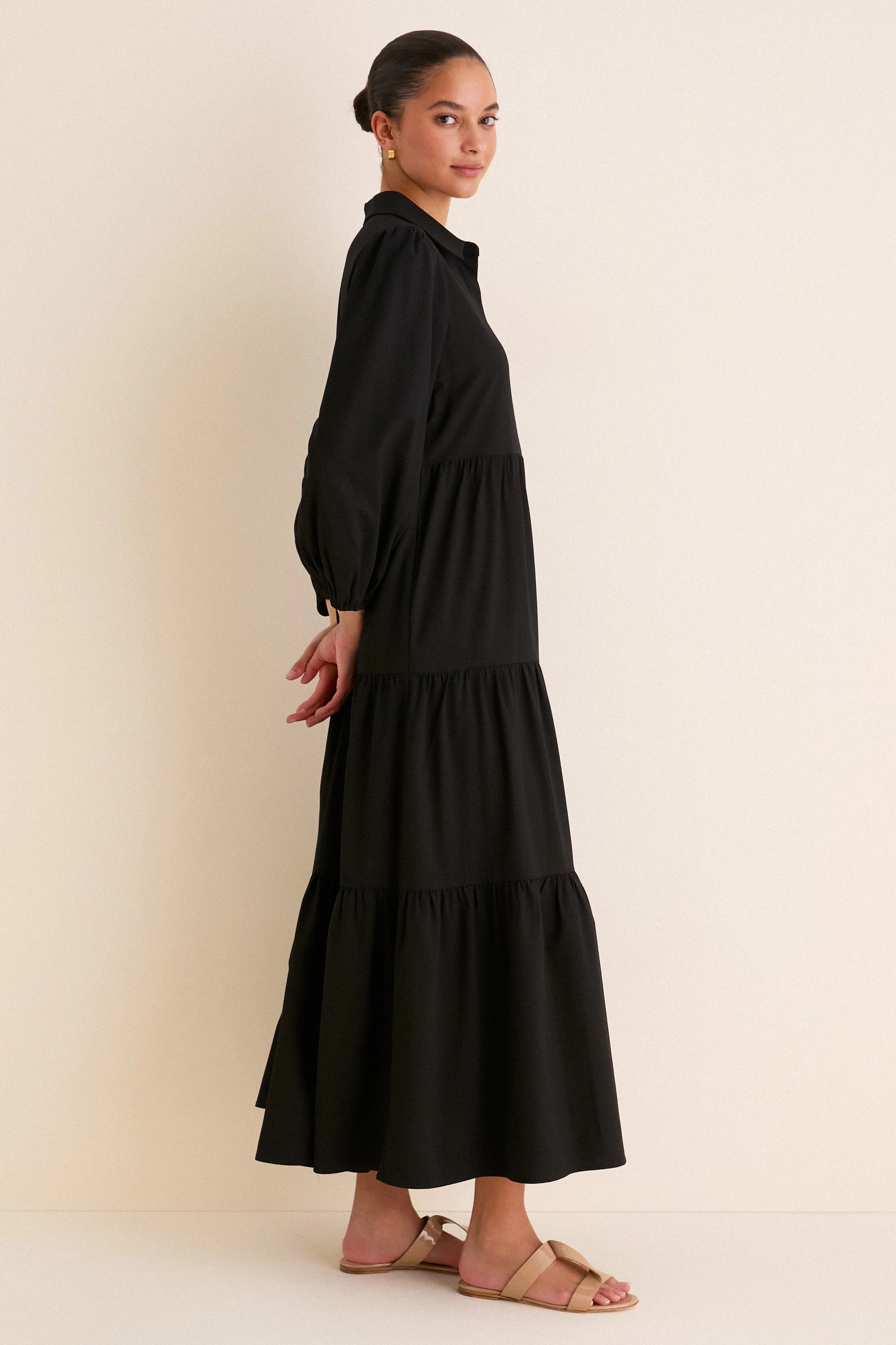 Black Crepe Mabel Maxi Dress - Image 3