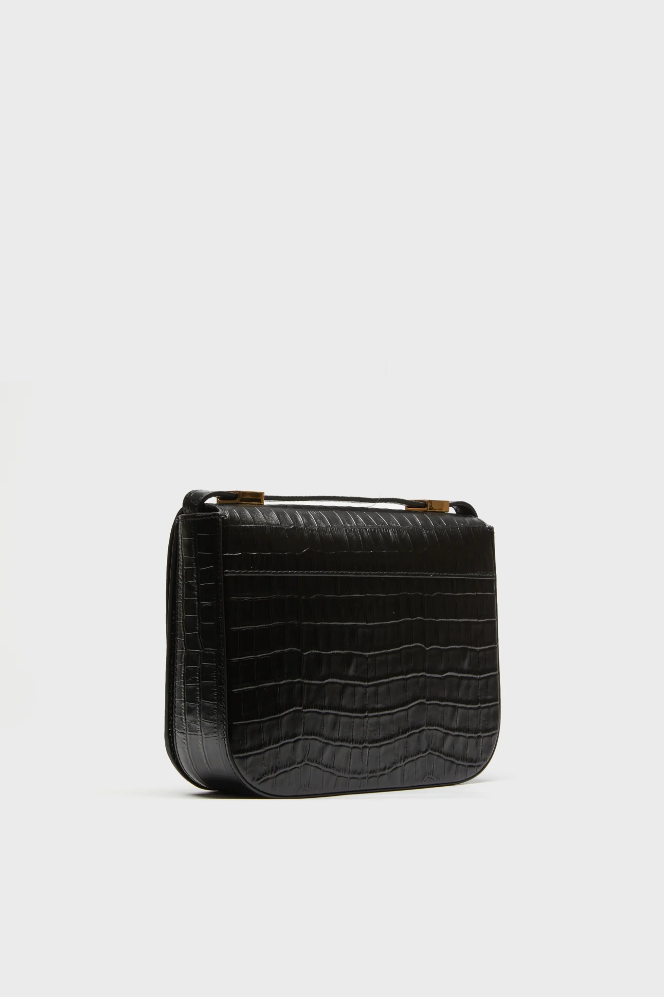 Black Croc Effect Vancouver Bag - Image 4