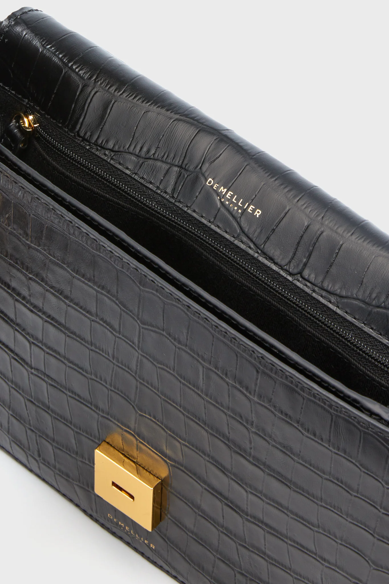 Black Croc Effect Vancouver Bag - Image 5