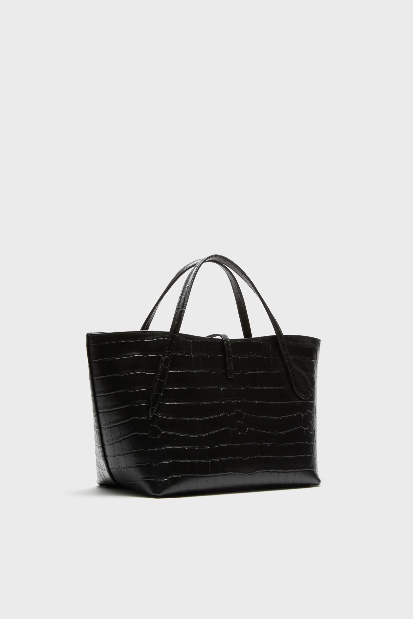 Black Croc Embossed Petite Penne Tote - Image 2