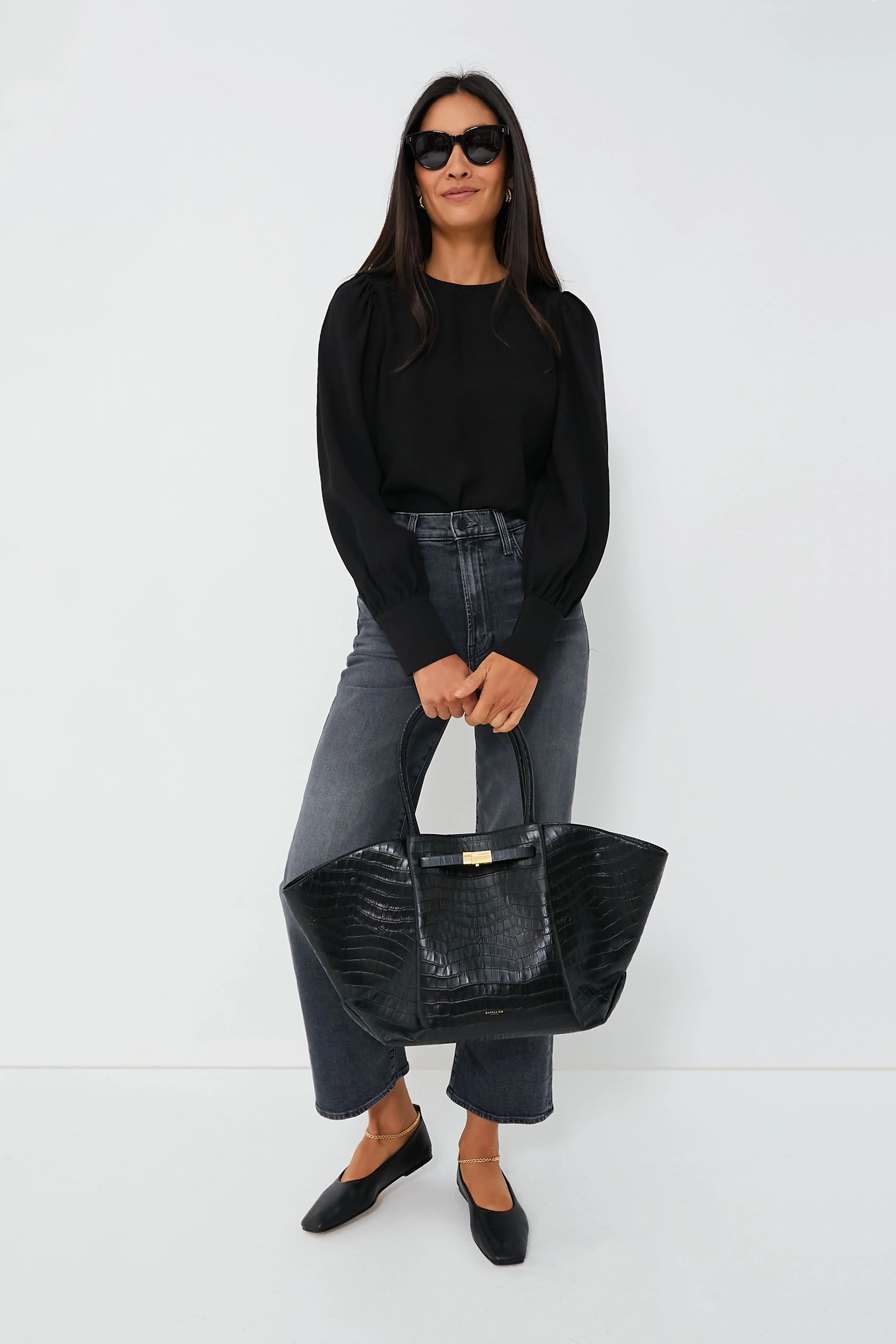 Black Croc New York Bag - Image 2