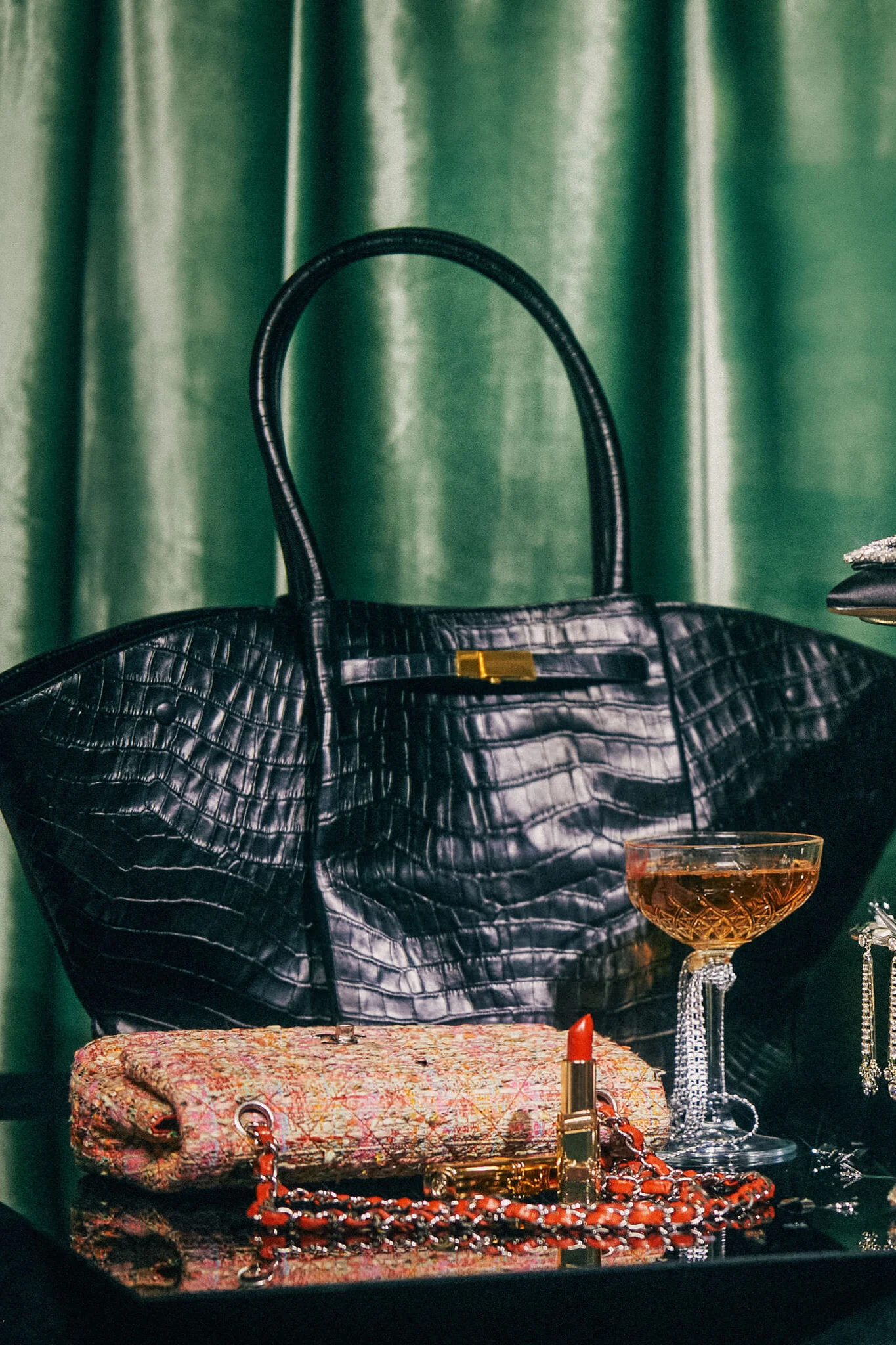 Black Croc New York Bag - Image 6