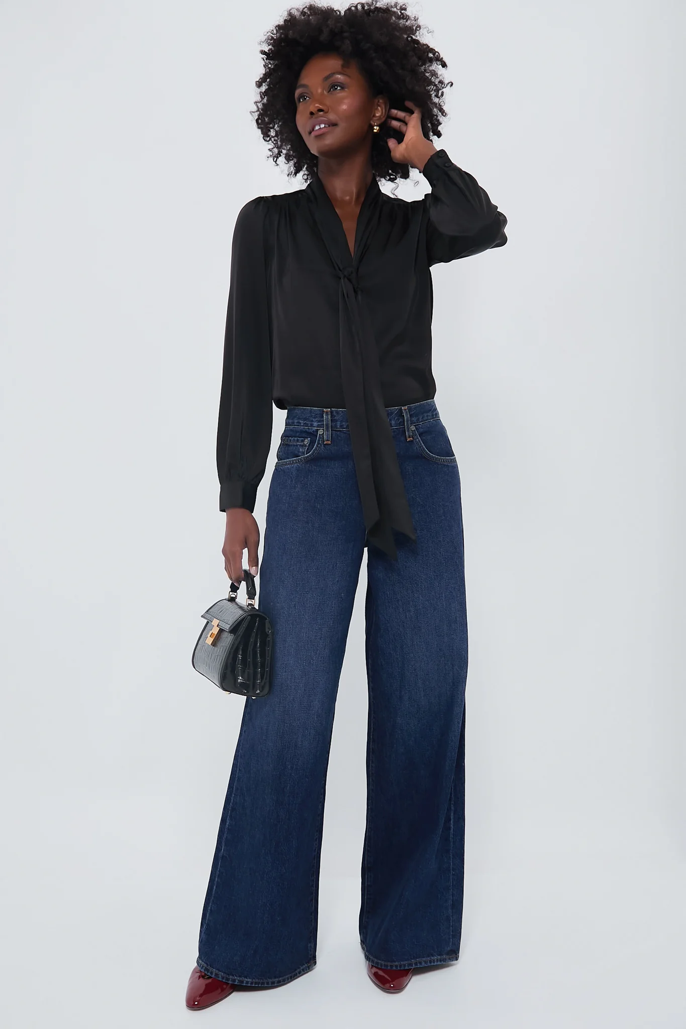 Black Croc Paris Bag - Image 2