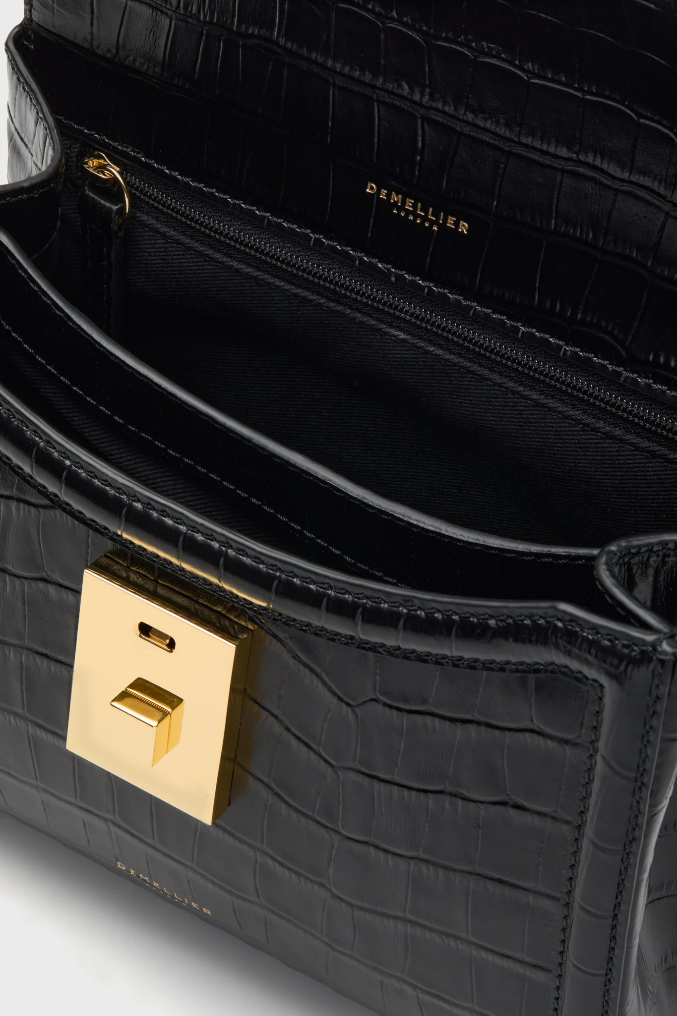 Black Croc Paris Bag - Image 4