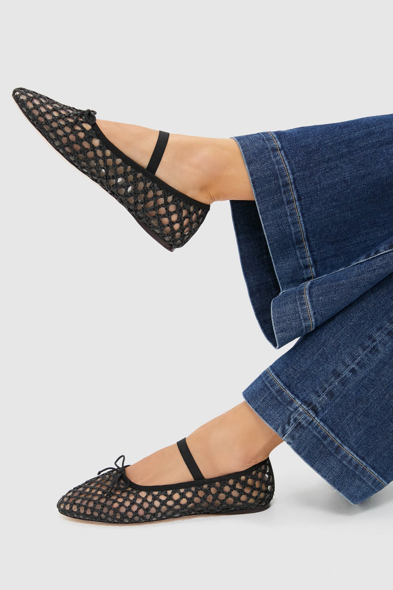 Black Crochet Leonie Flats - Image 2