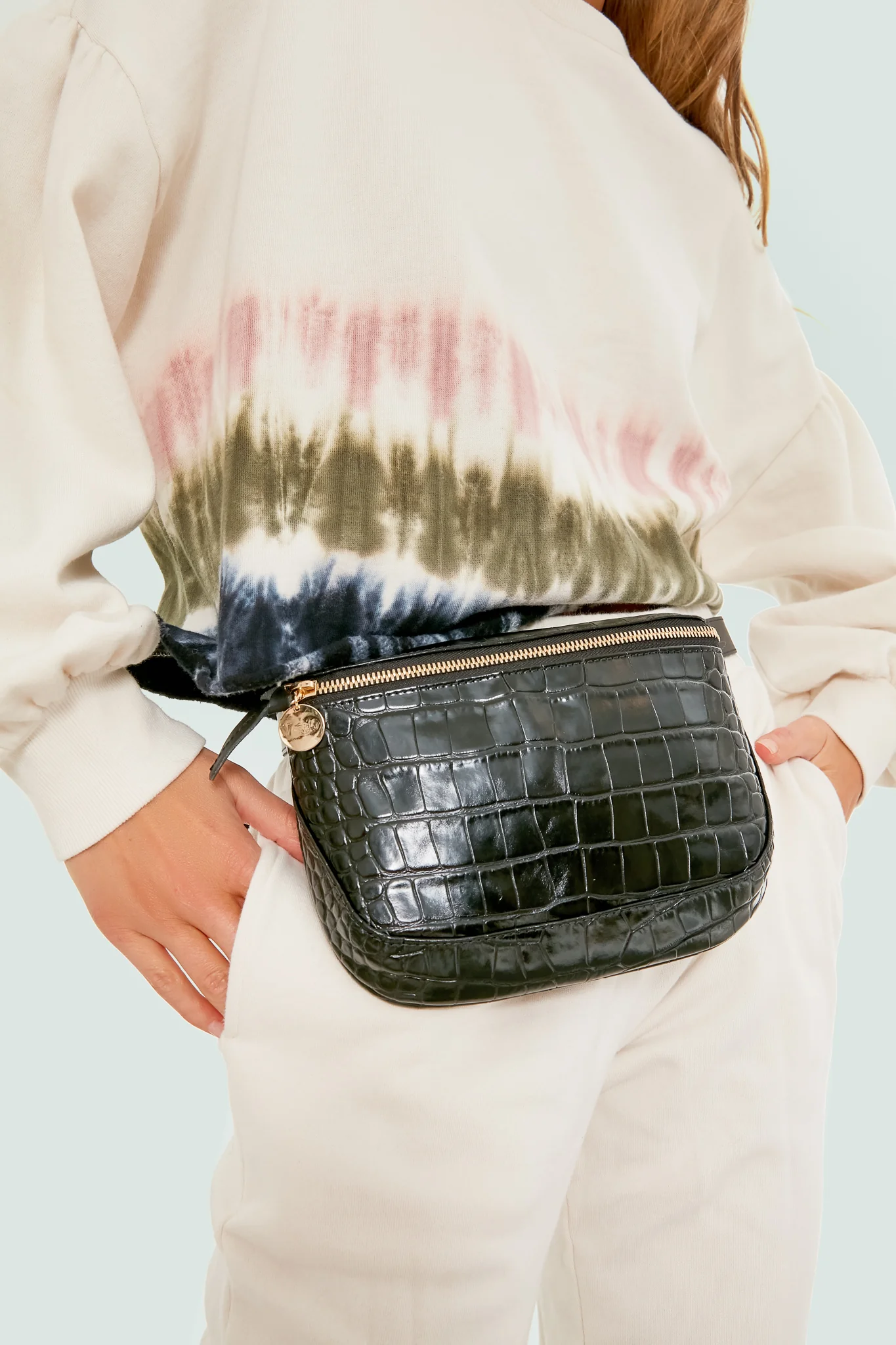 Black Croco Fanny Pack - Image 2