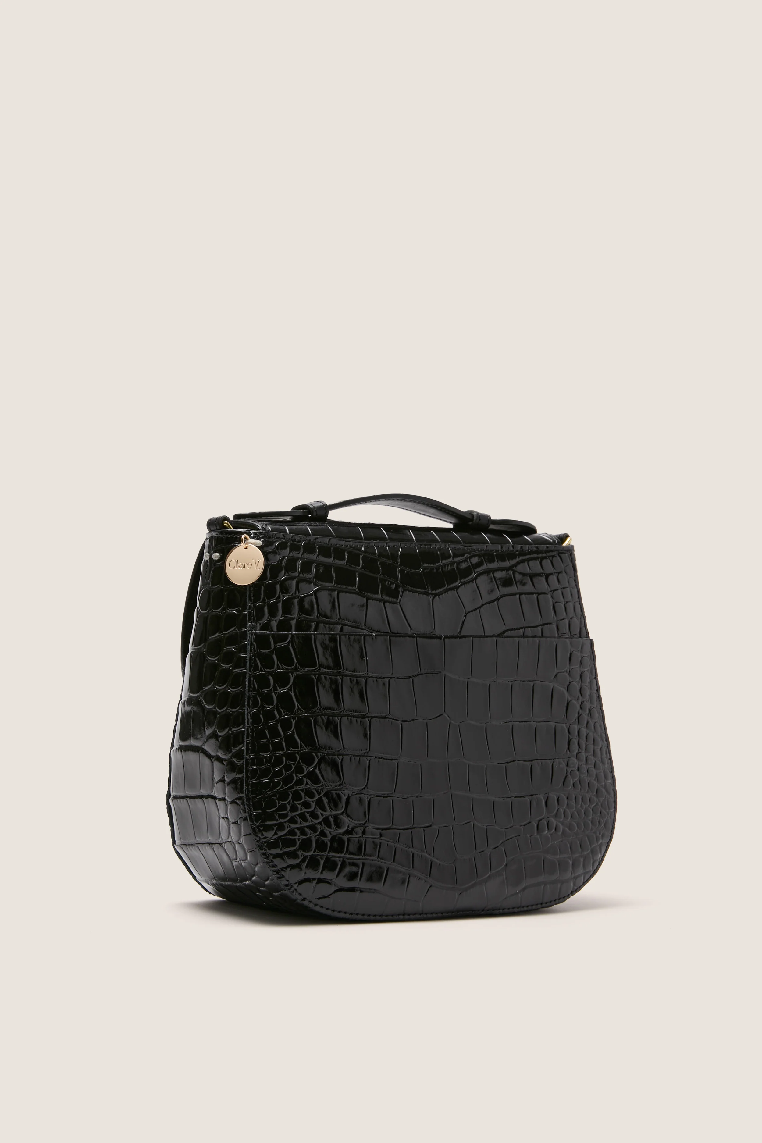 Black Croco Turnlock Louis with Top Handle - Image 3