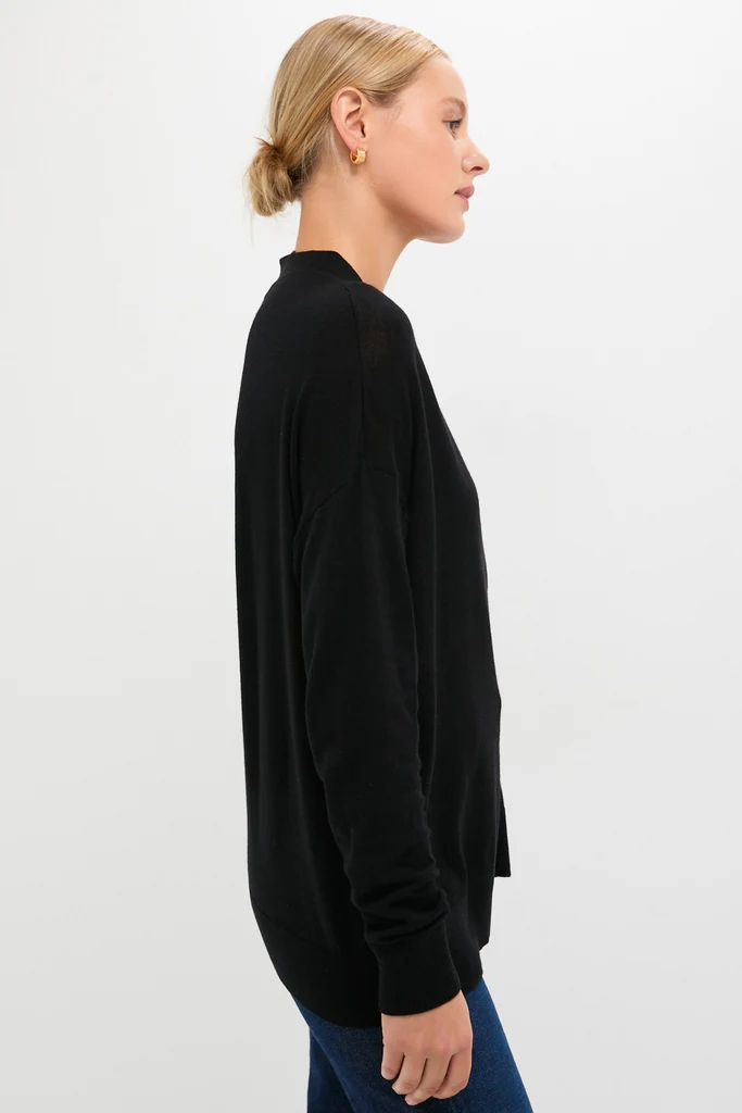 Black Cross Button Calloway Cardigan - Image 3