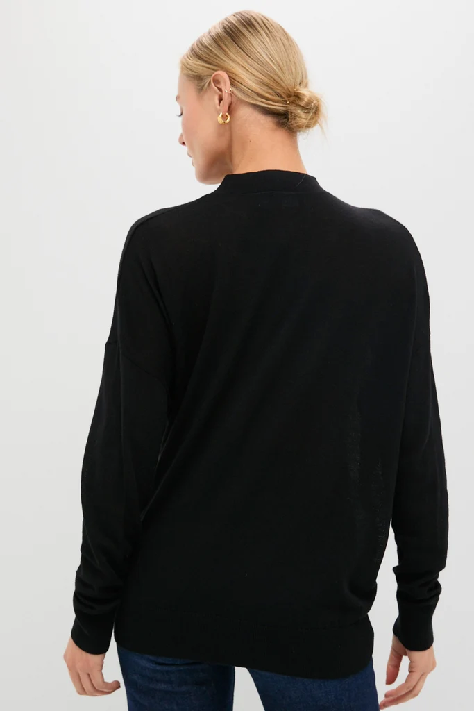 Black Cross Button Calloway Cardigan - Image 4
