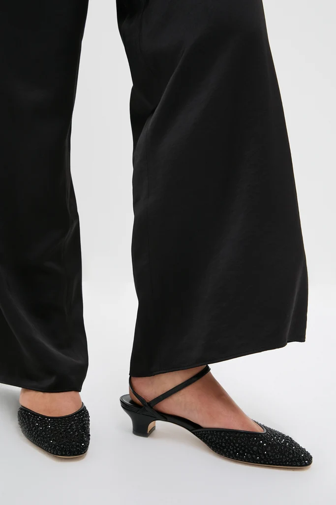 Black Crystals Erika Pump Sandals - Image 2