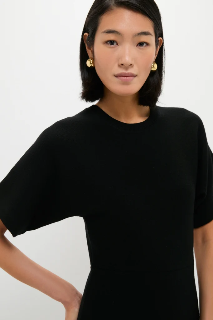 Black Diane Knit Lace Combo Knit Dress - Image 5