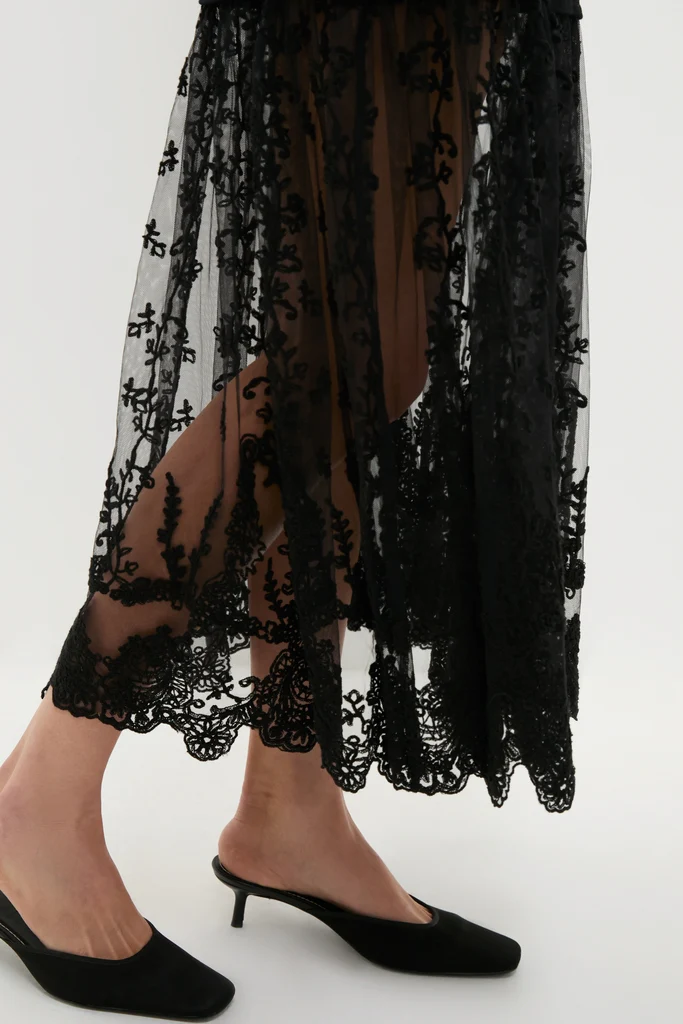 Black Diane Knit Lace Combo Knit Dress - Image 6
