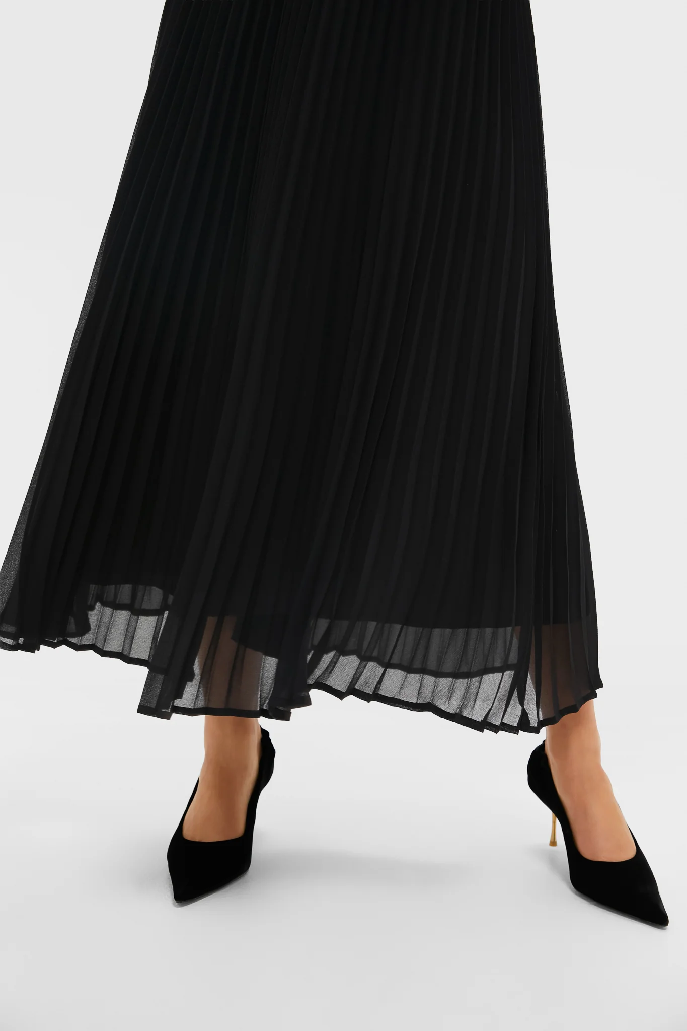 Black Drapey Twill Raquel Dress - Image 5