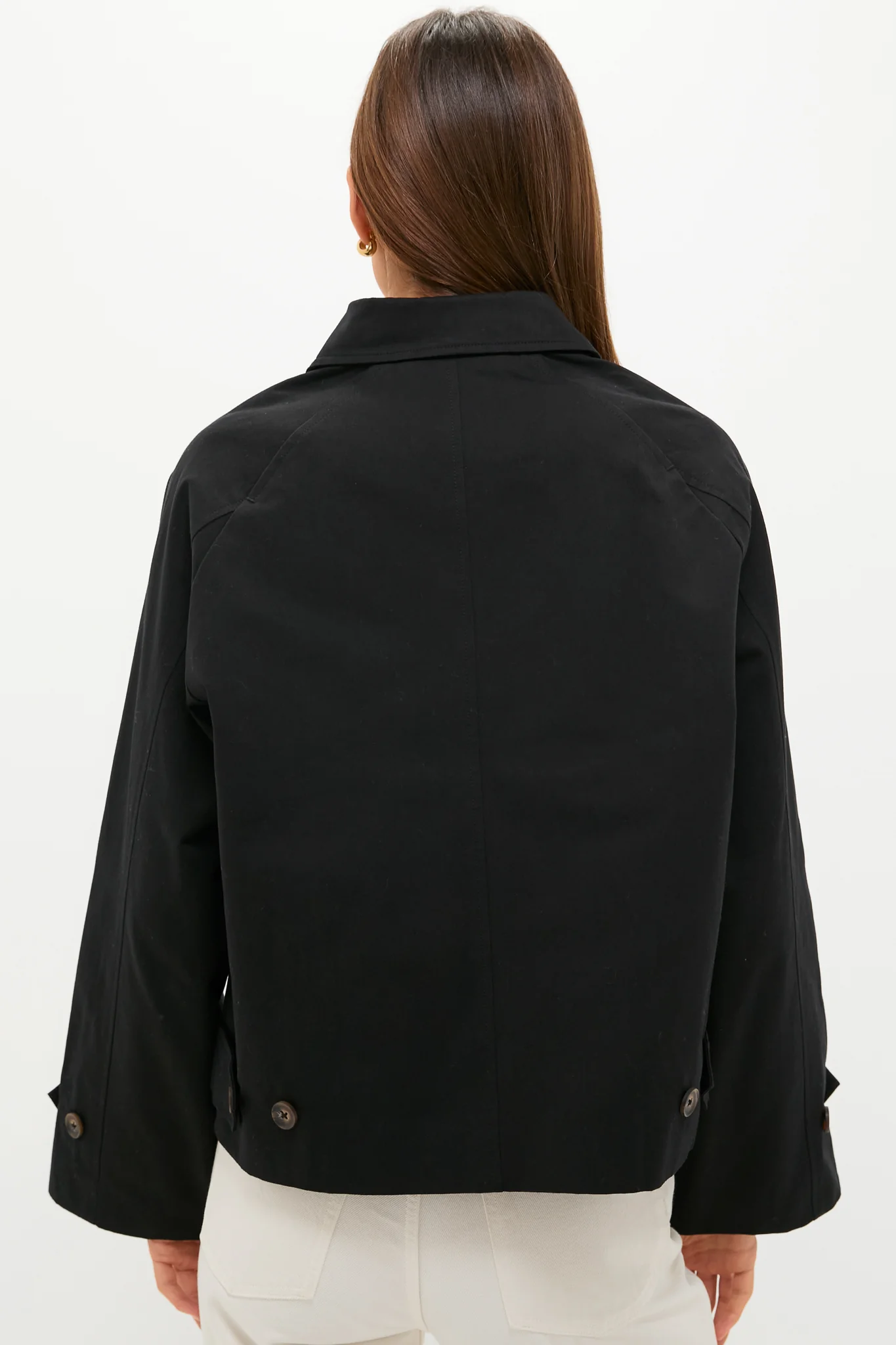 Black Drew Short Trench Coat - Image 4