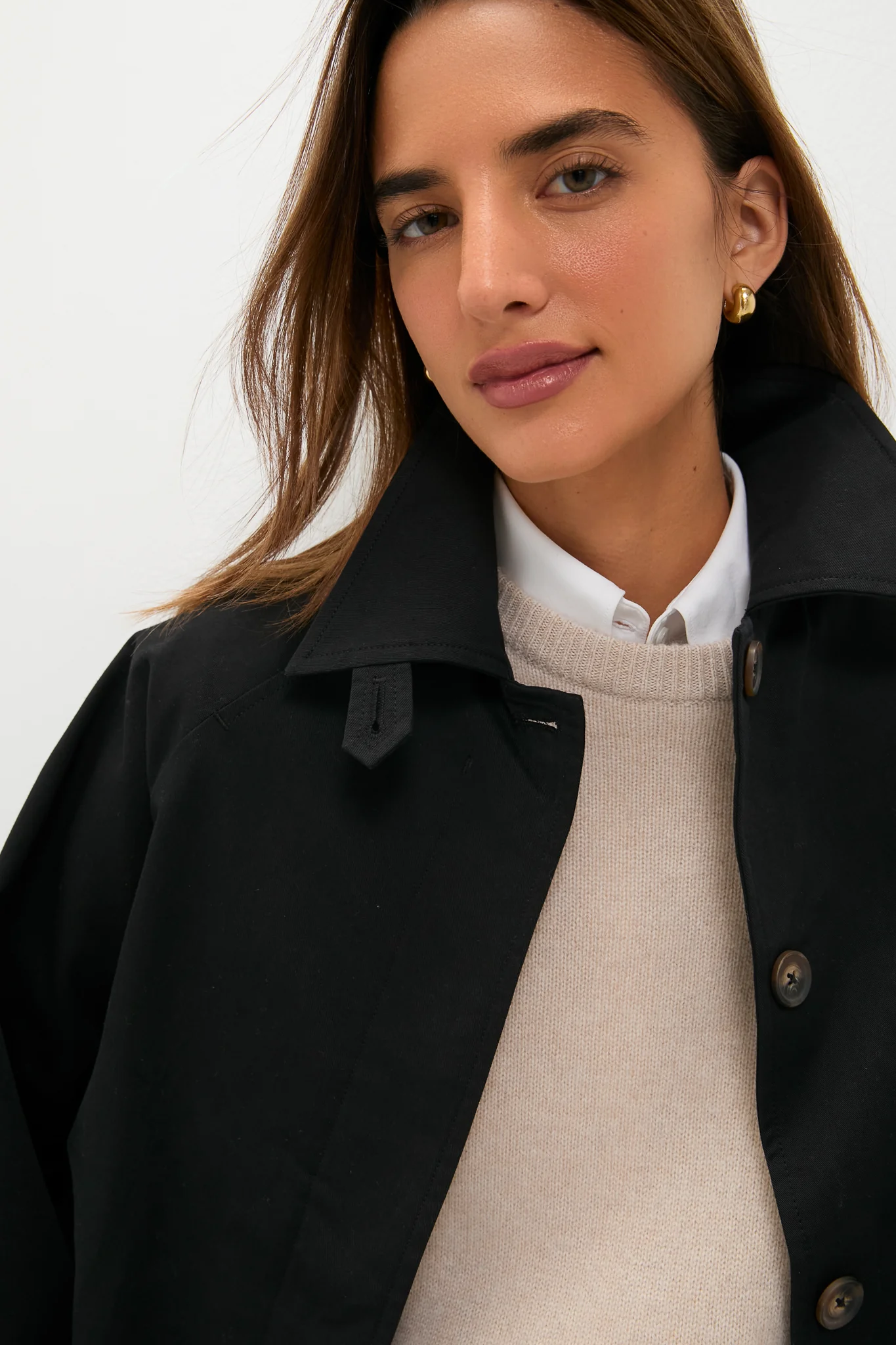 Black Drew Short Trench Coat - Image 5
