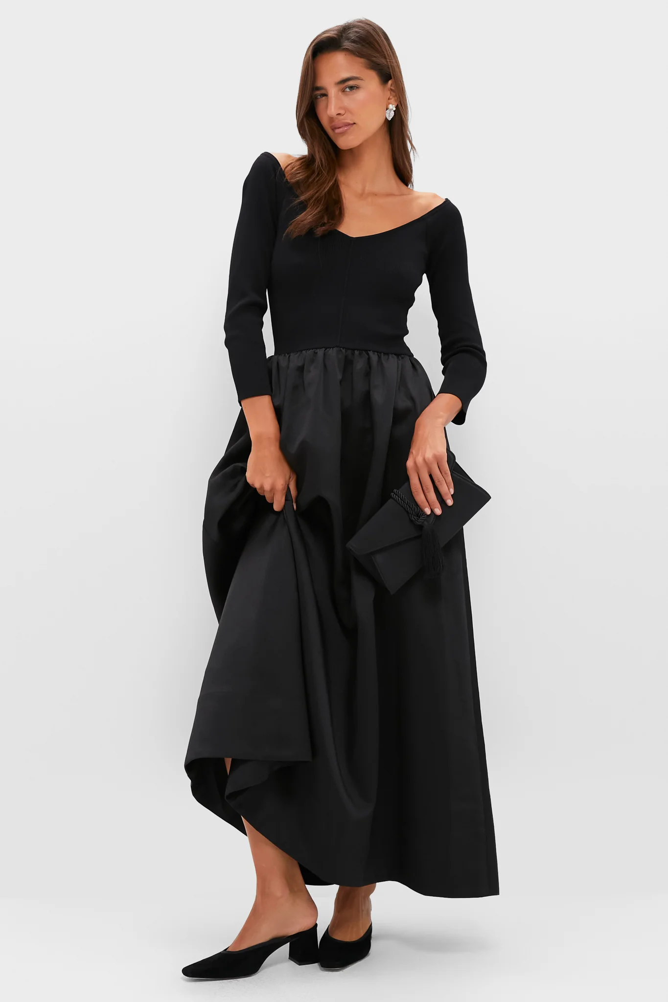 Black Dupioni Clea Dress - Image 2