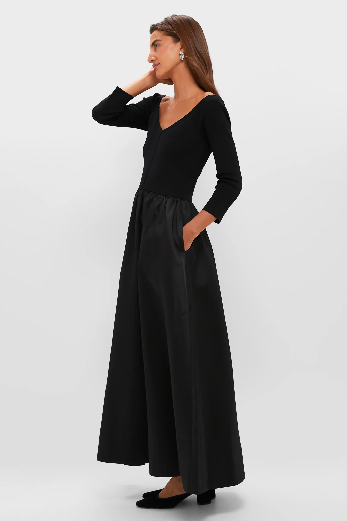 Black Dupioni Clea Dress - Image 3