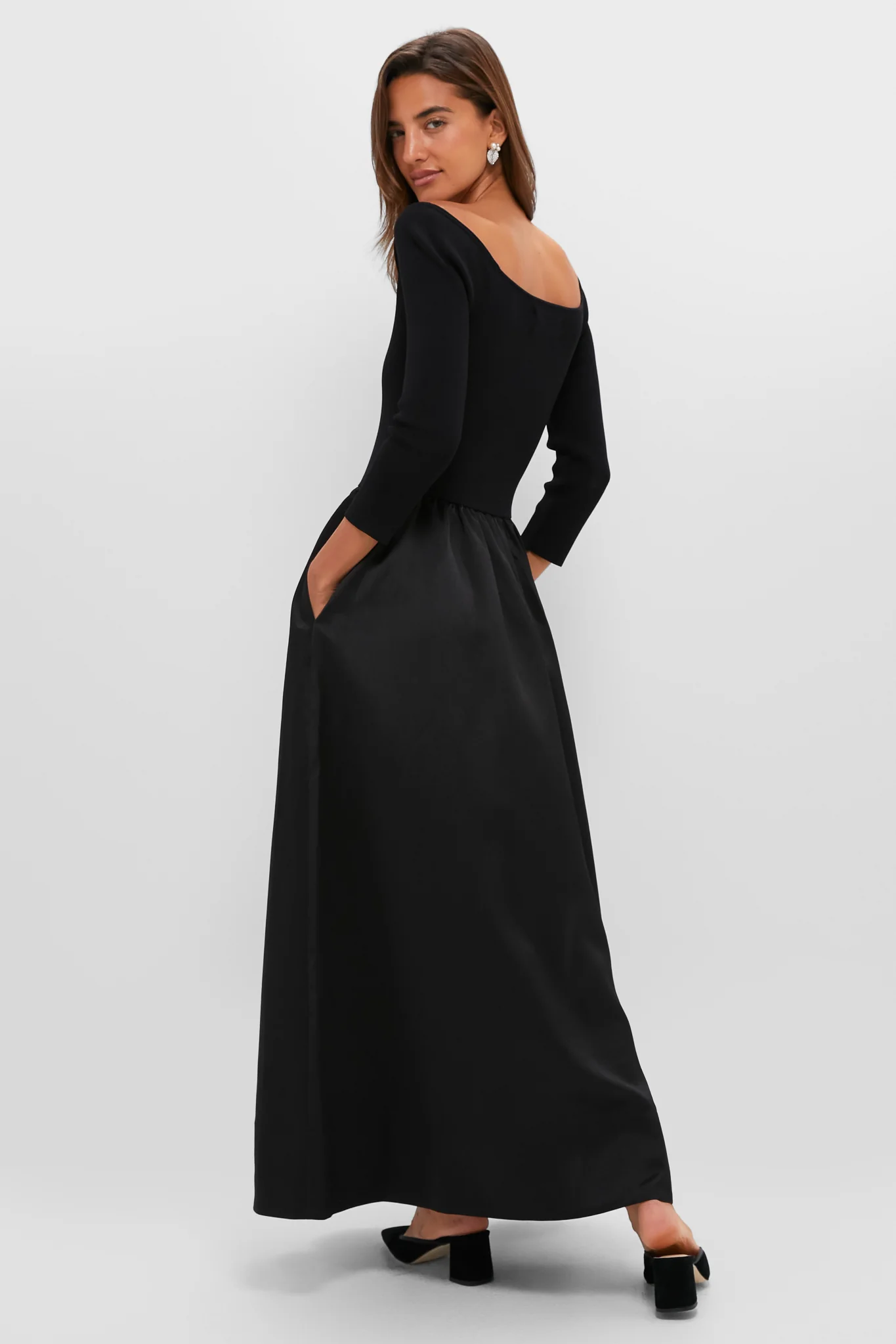 Black Dupioni Clea Dress - Image 4