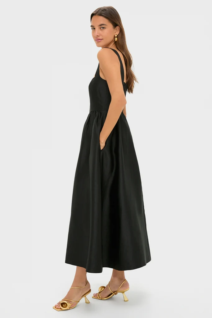 Black Dupioni Esme Dress - Image 3