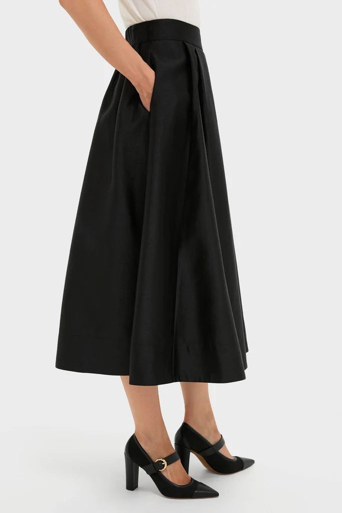 Black Dupioni Kendall Skirt - Image 3