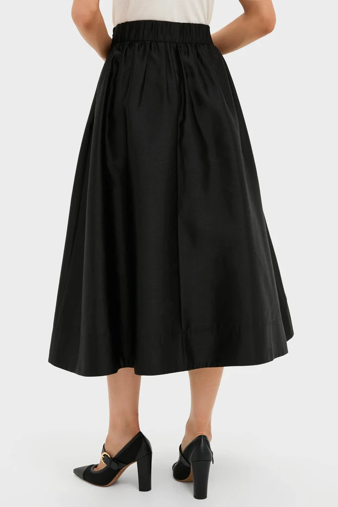 Black Dupioni Kendall Skirt - Image 4