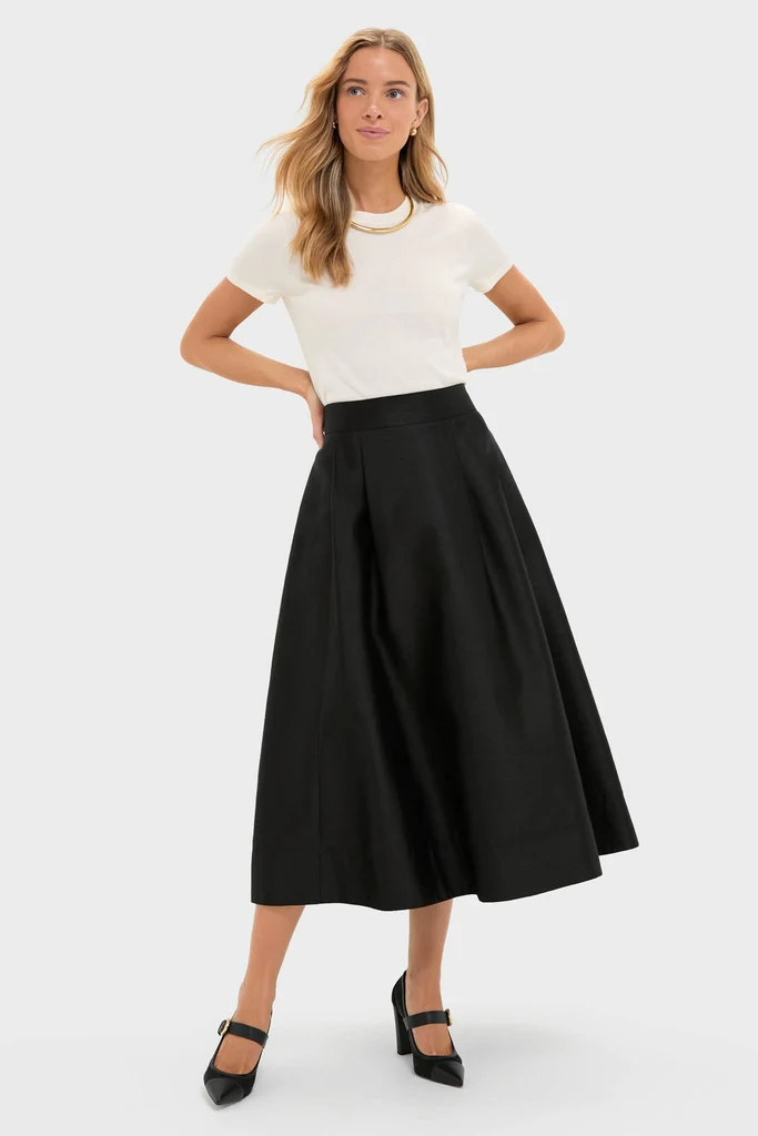 Black Dupioni Kendall Skirt - Image 6