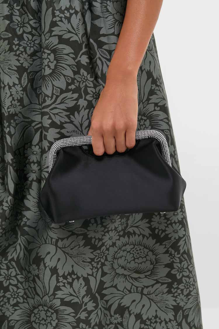 Black Eleanor Crystal Handle Bag - Image 2