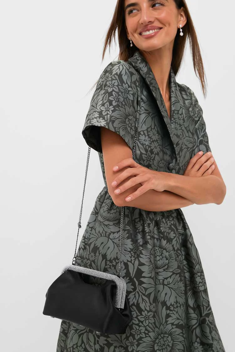 Black Eleanor Crystal Handle Bag - Image 3