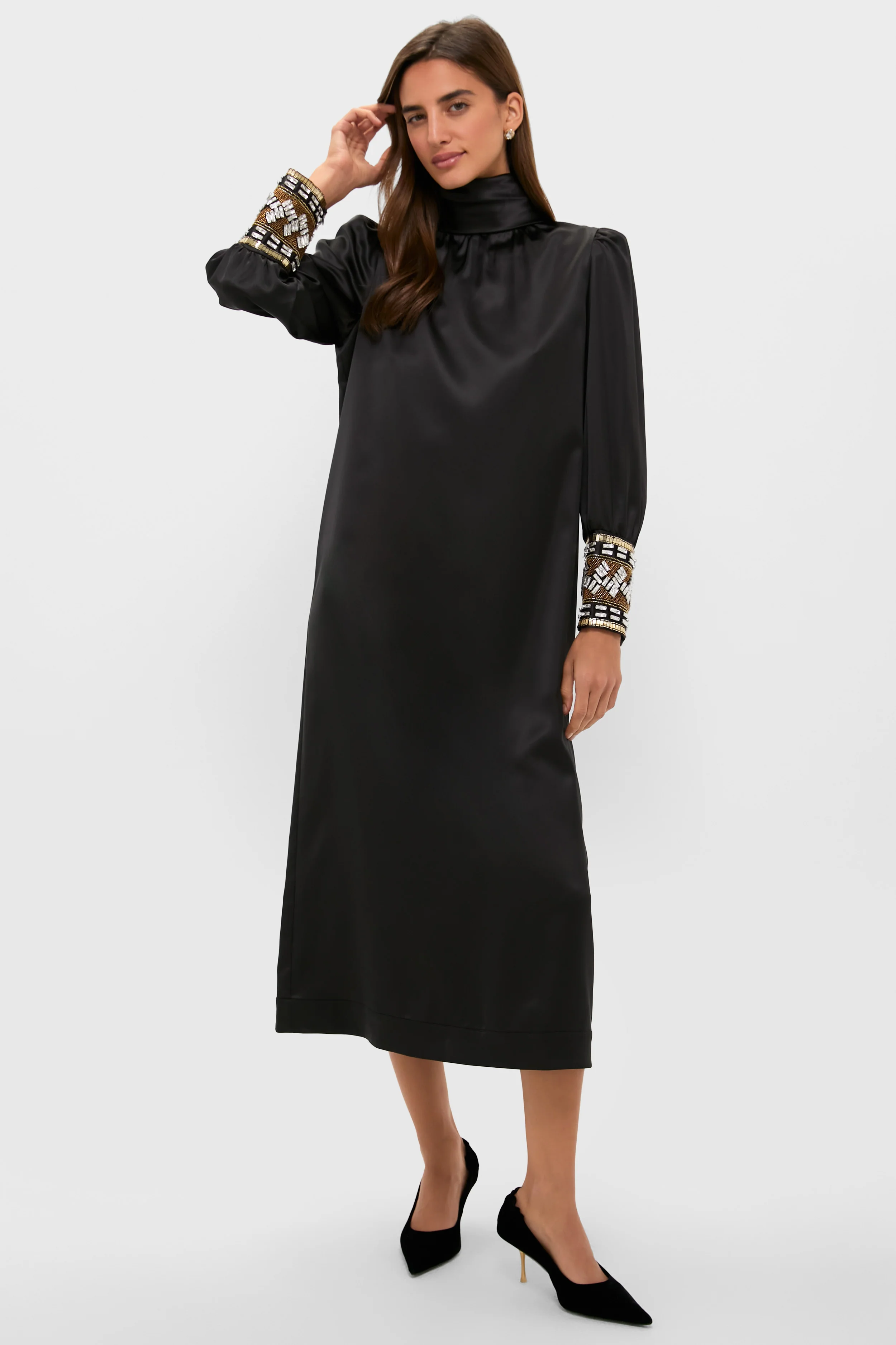 Black Embellished Faven Dress - Image 2