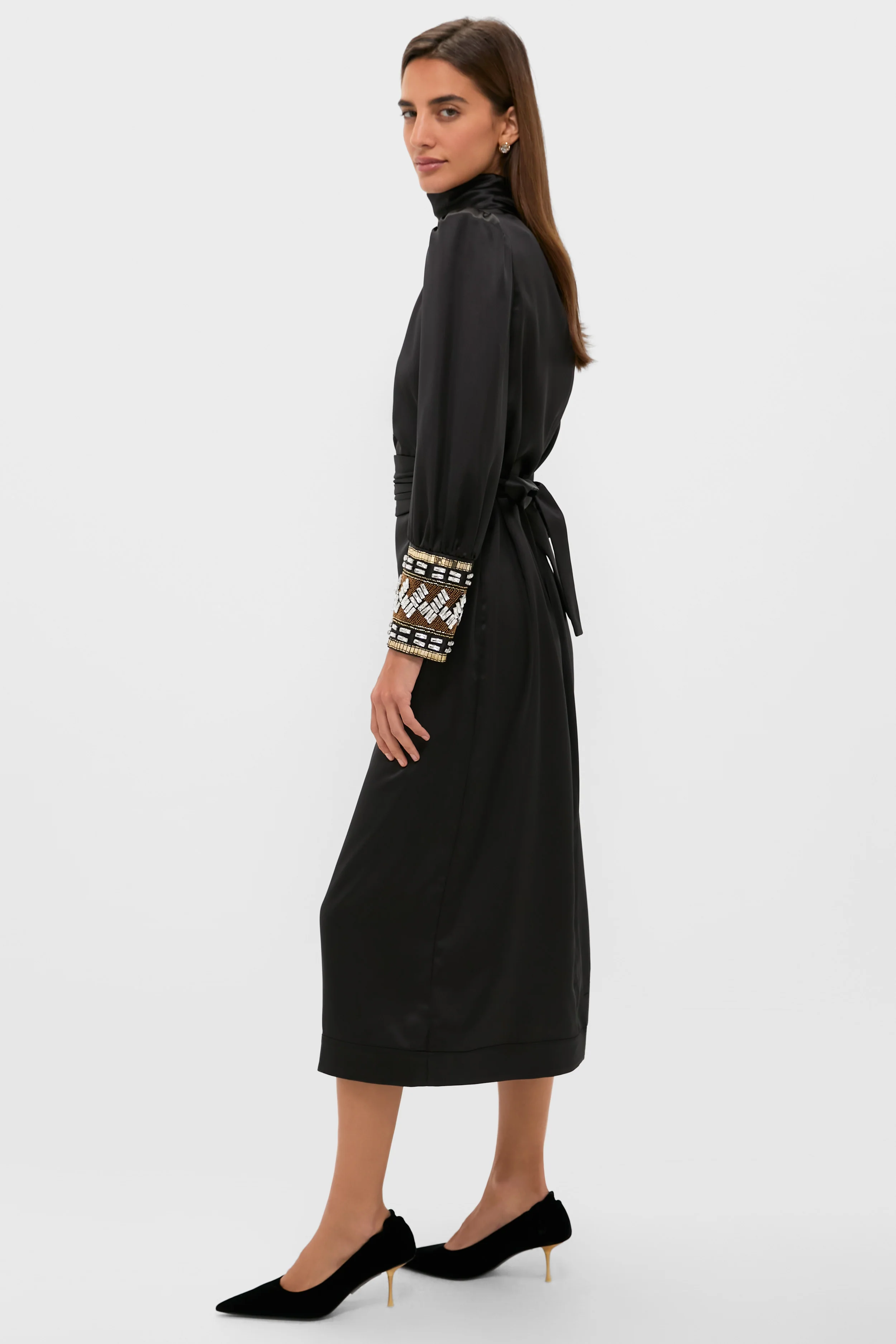 Black Embellished Faven Dress - Image 4