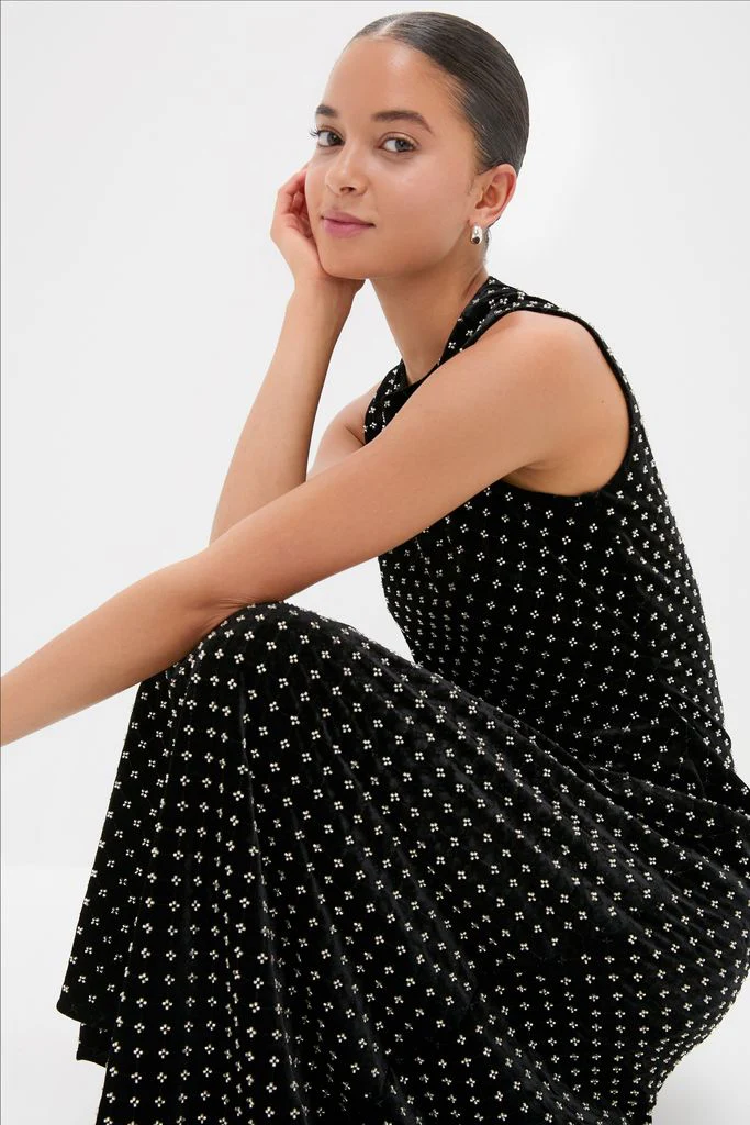Black Embellished Velvet Antonia Maxi Dress - Image 6