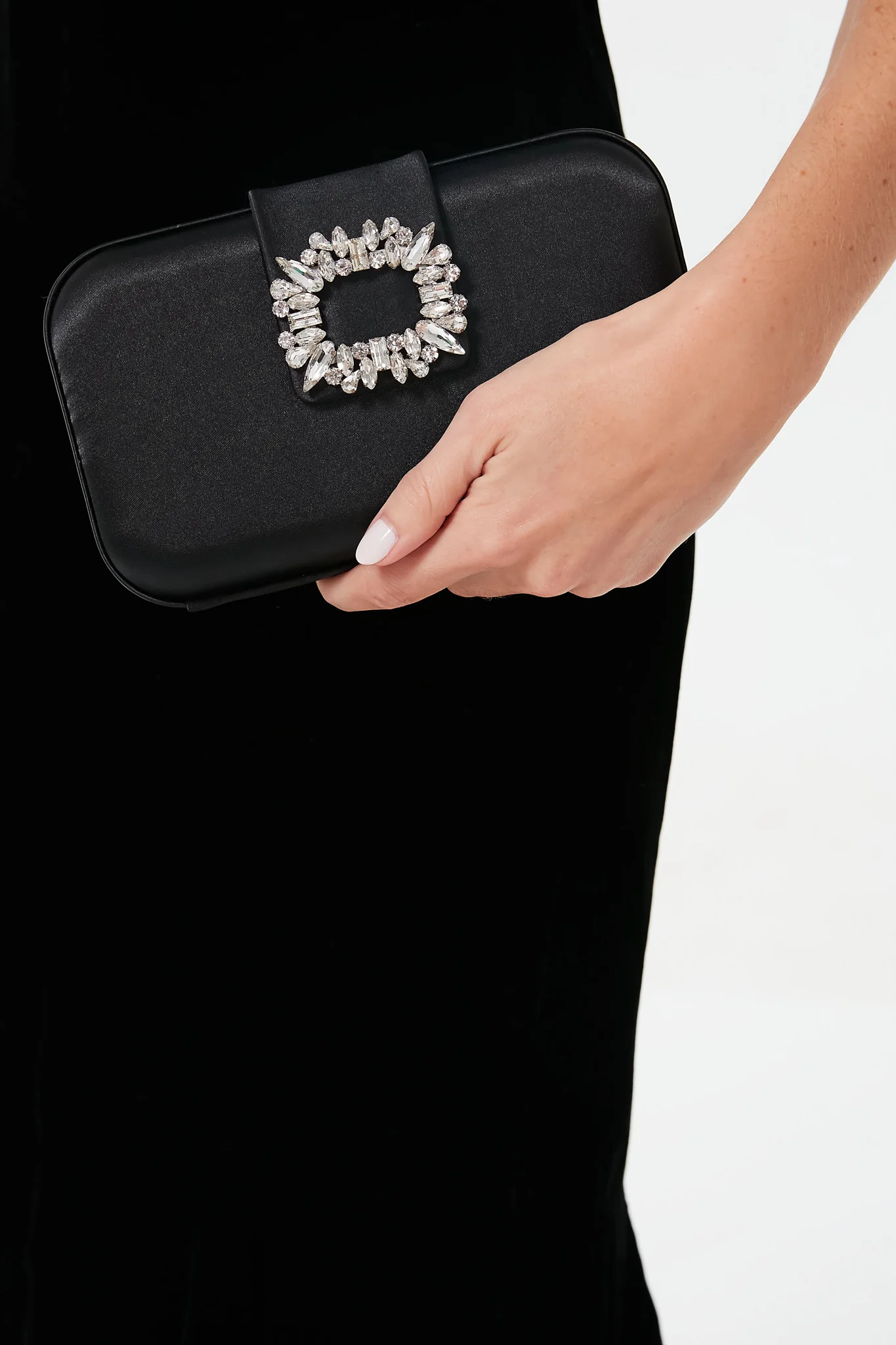 Black Emmy Crystal Trim Clutch - Image 5