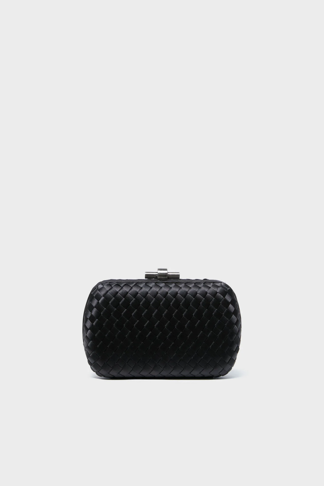 Black Evelyn Woven Clutch