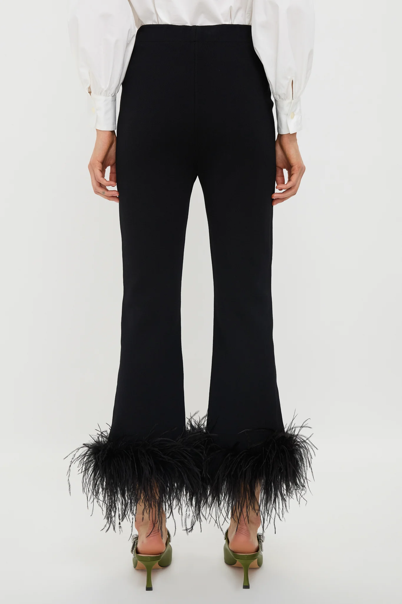 Black Feather Compression Knit Ashford Pants - Image 4