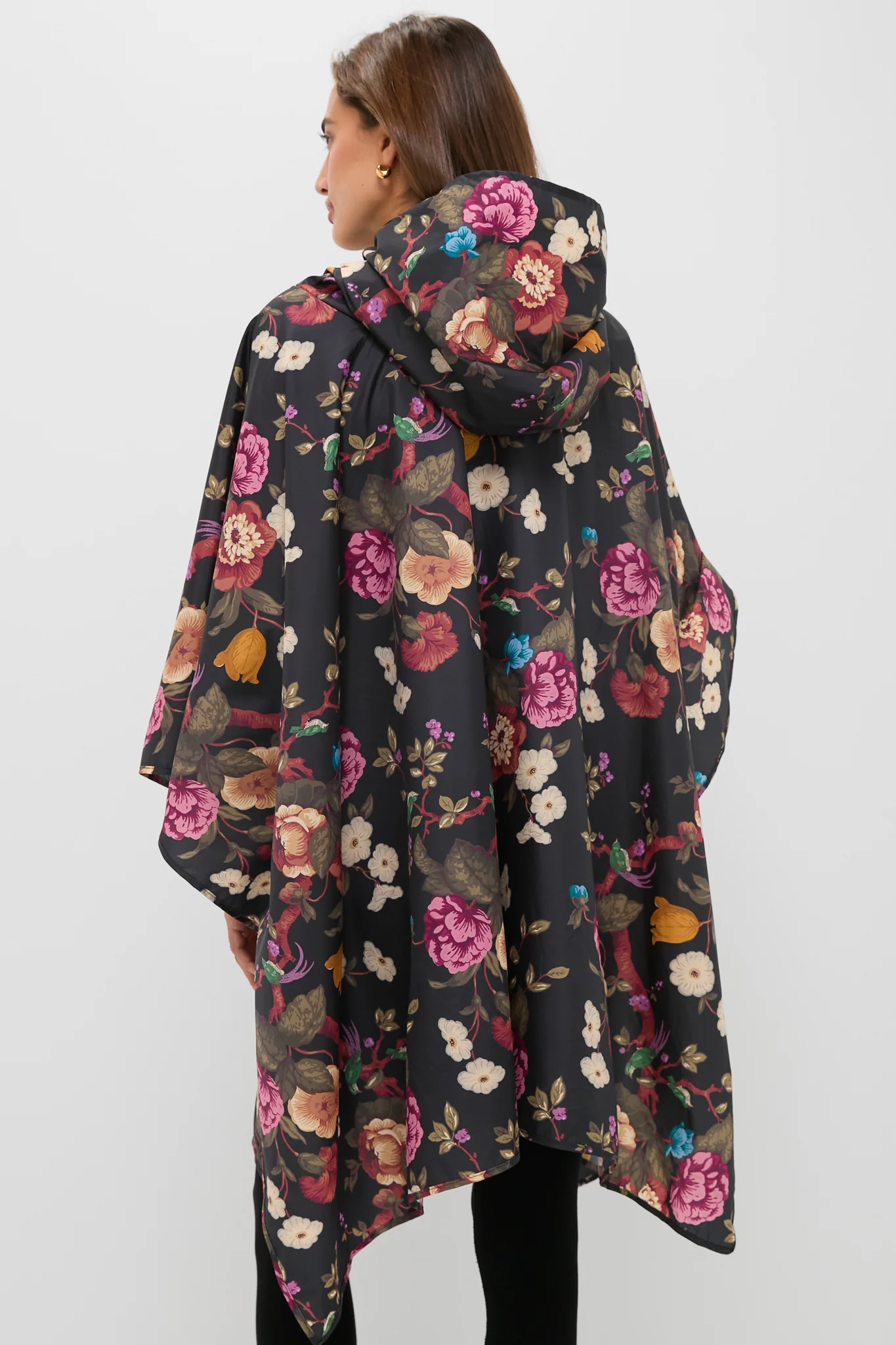 Black Floral Barbour x Tuckernuck Poncho - Image 4