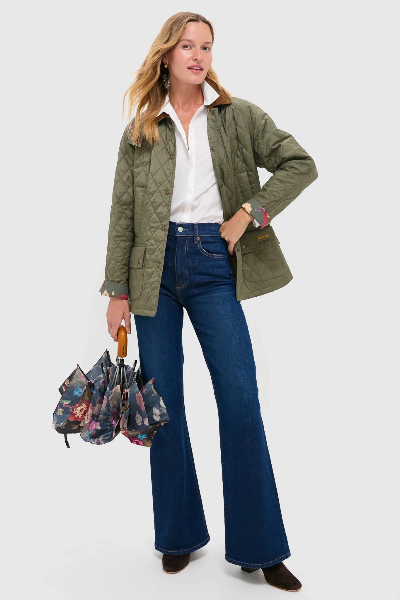 Black Floral Barbour x Tuckernuck Umbrella - Image 3