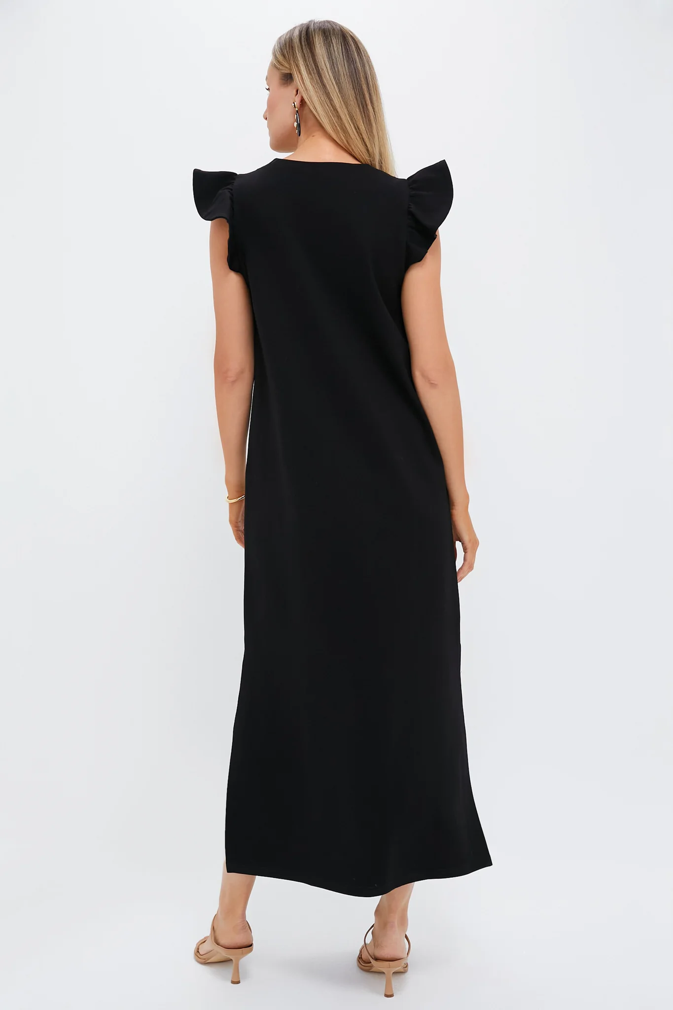 Black Flutter Sleeve Miko Dress - Image 4