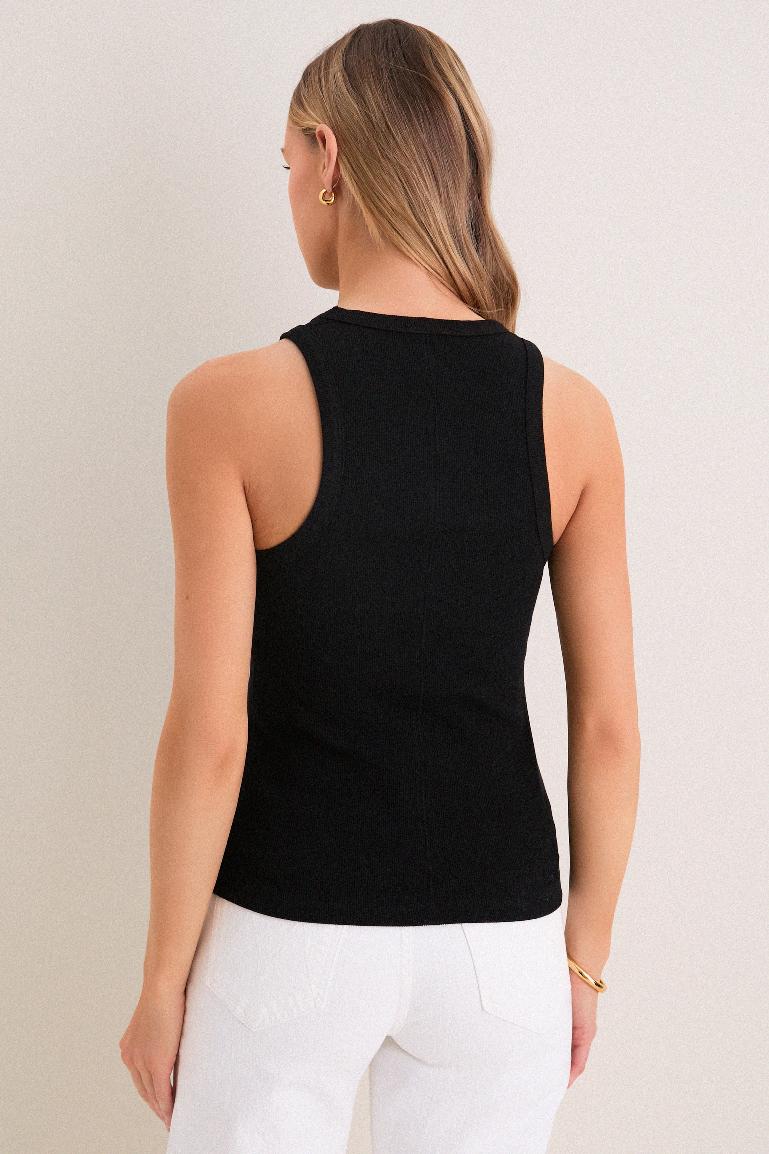 Black Foley Rib Racerback Tank - Image 4
