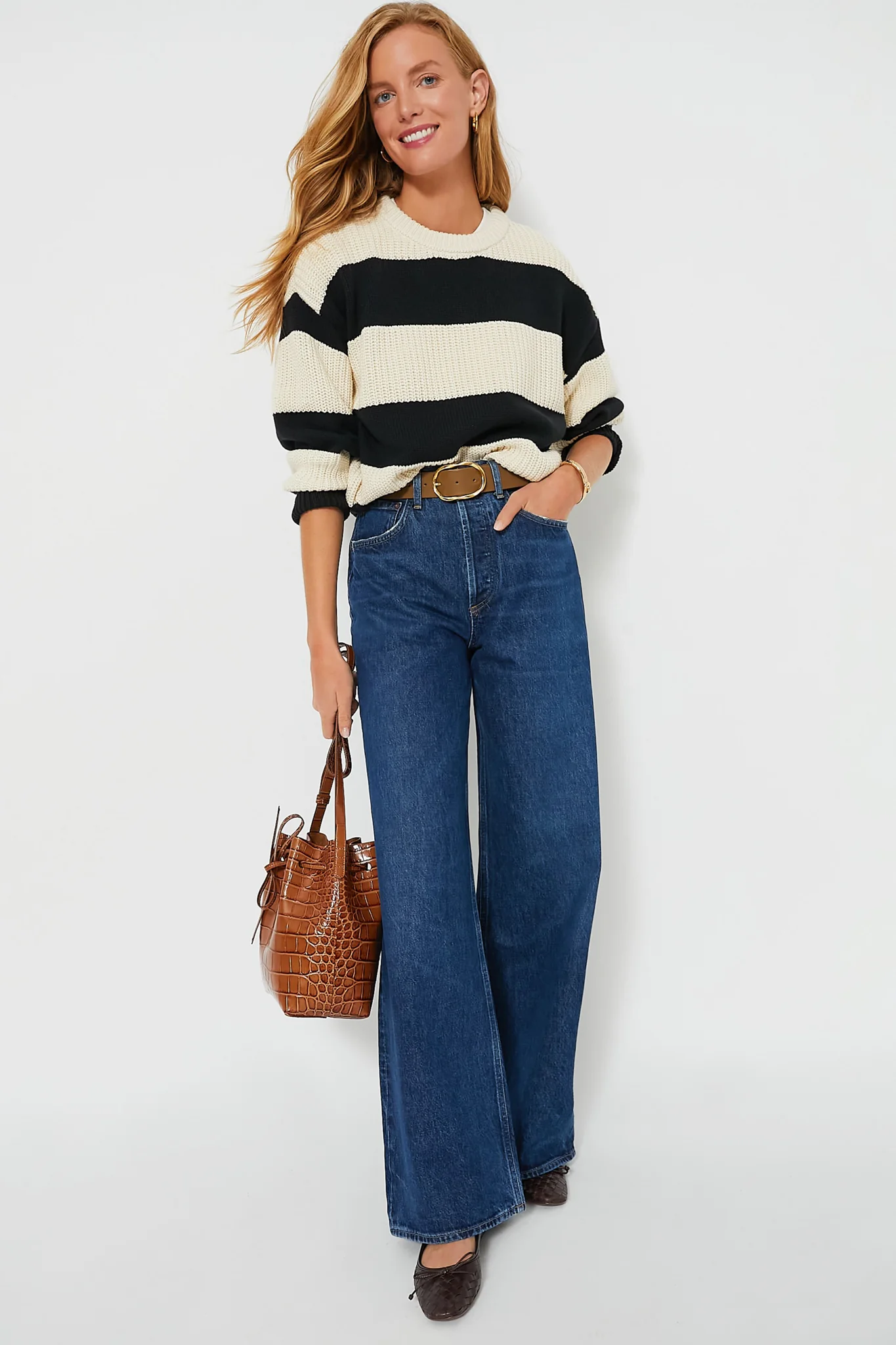 Black Fresca Stripe Sweater - Image 2