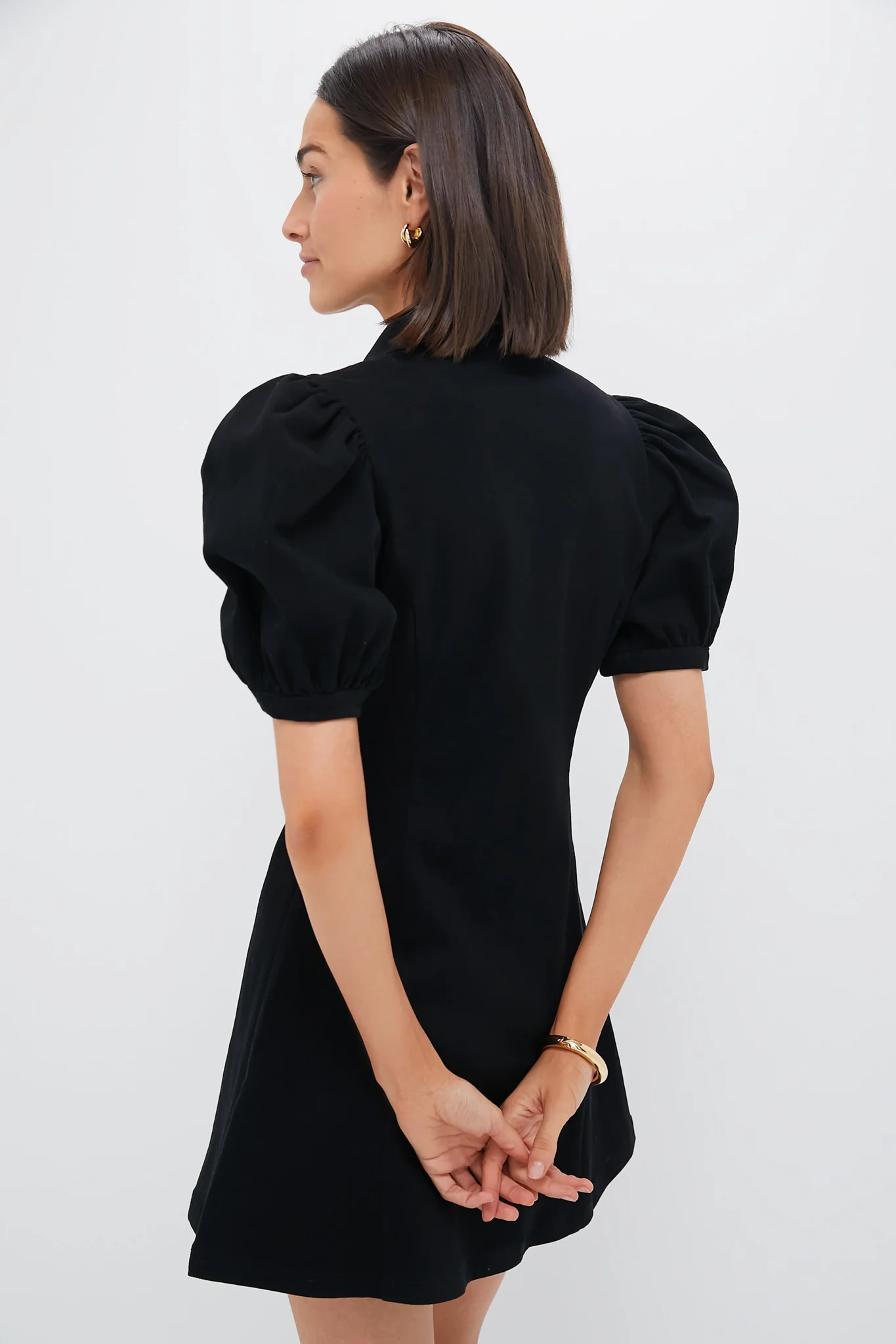 Black Front Zip Denim Mini Dress - Image 5