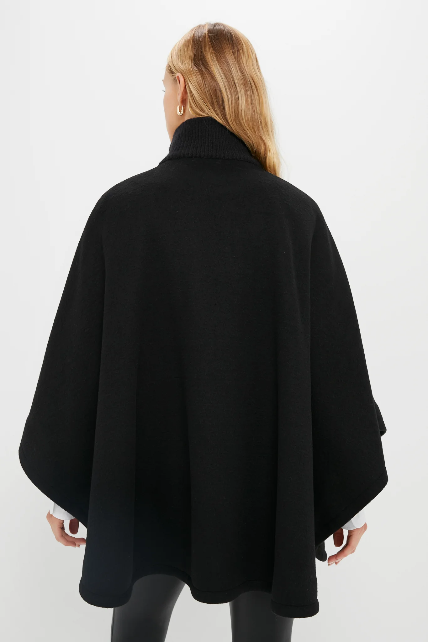 Black Full Zip Huntington Poncho - Image 4