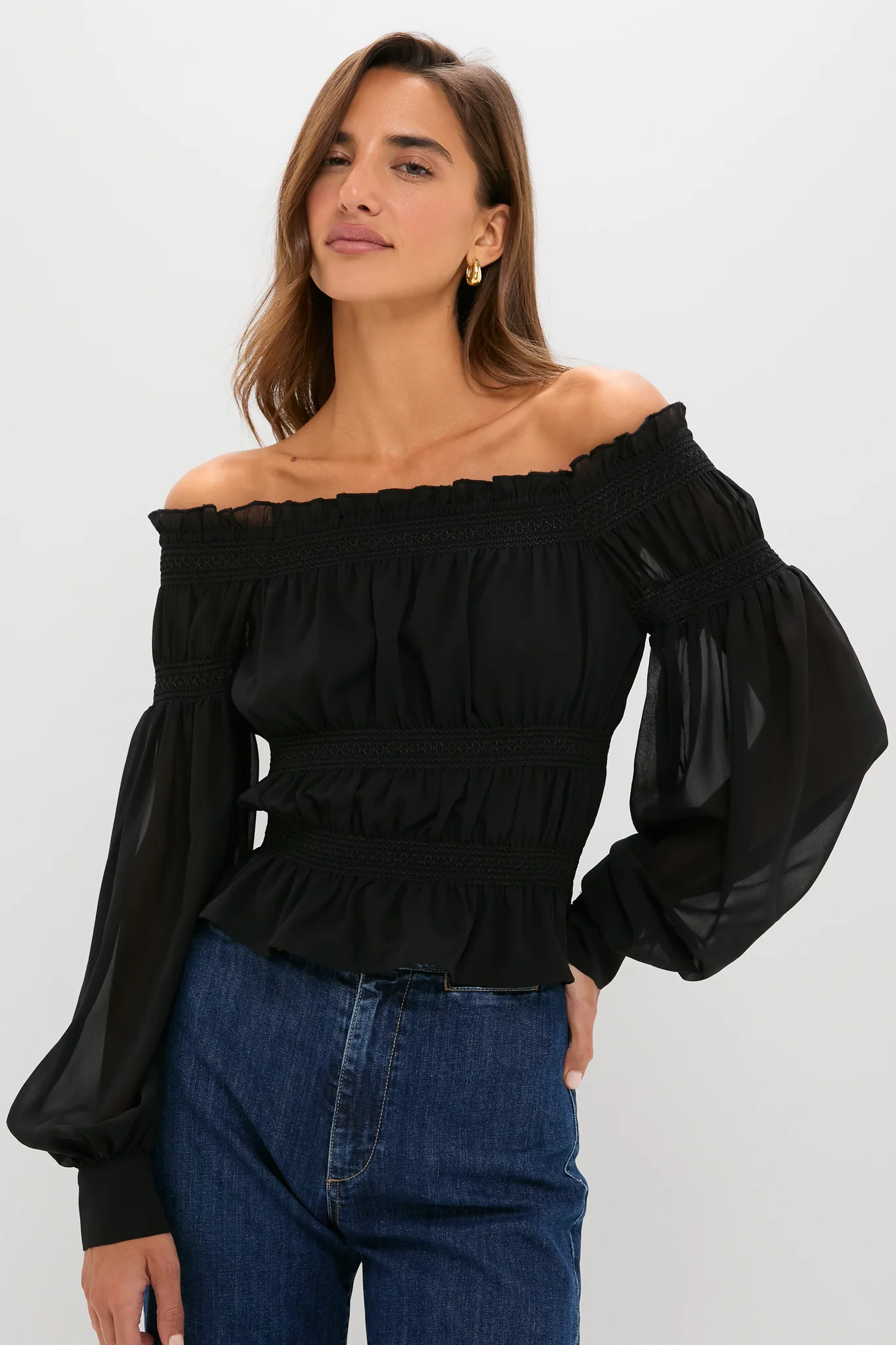 Black Georgette Adeline Top - Image 2